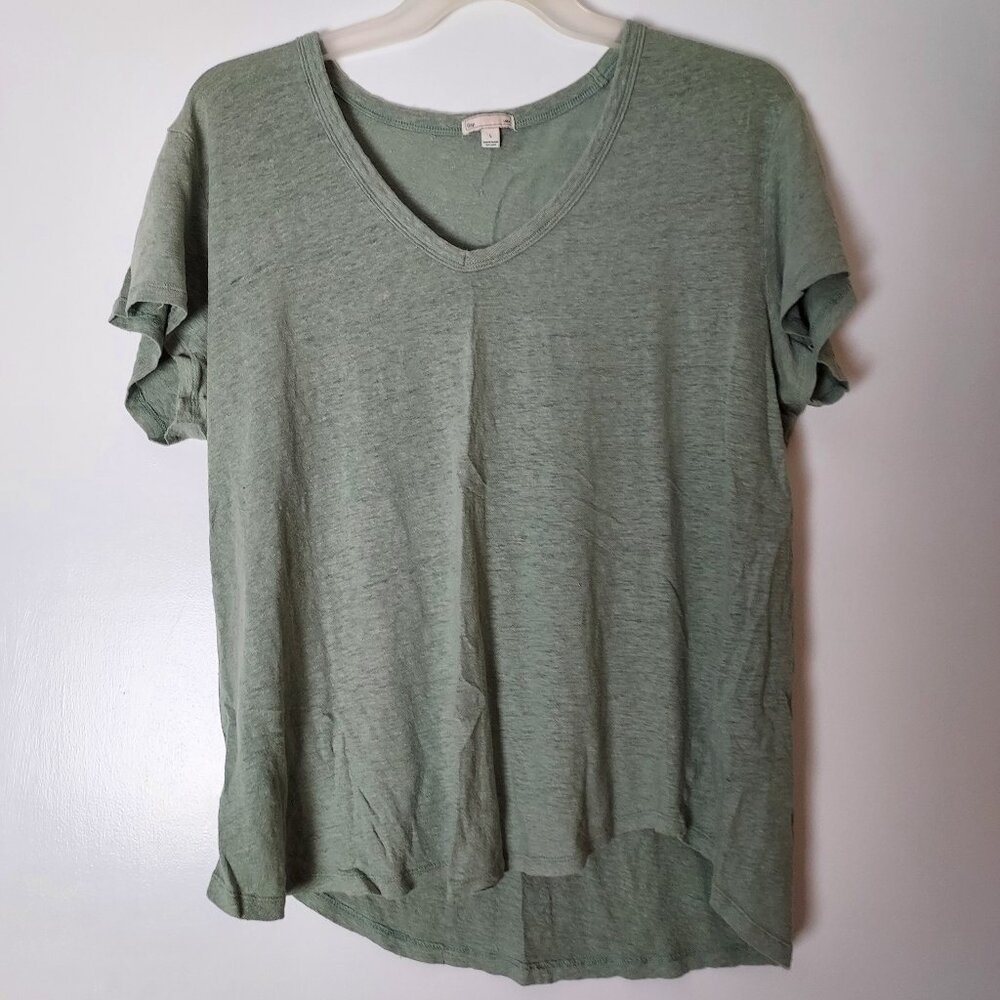 Women's Large Gap Linen V-Neck Tee